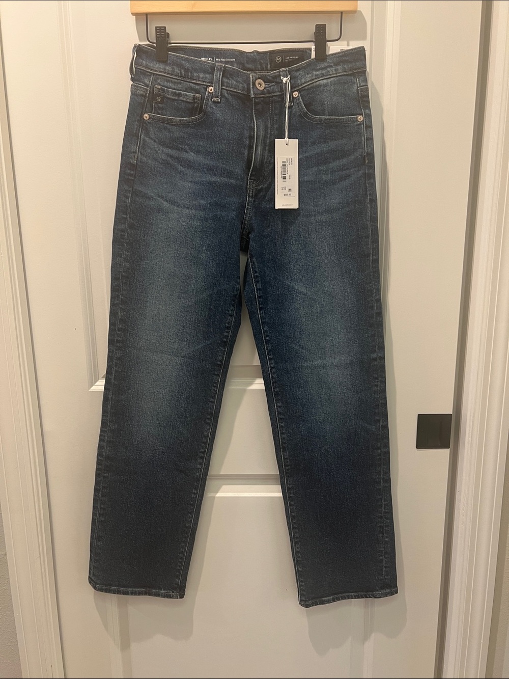 AG jeans. Dark Blue Straight-Leg Jeans. Mid-rise. Size 26.